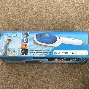 Tobi Portable Steamer in Blue and White